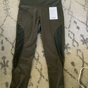 Olive Green High-Waisted Leggings